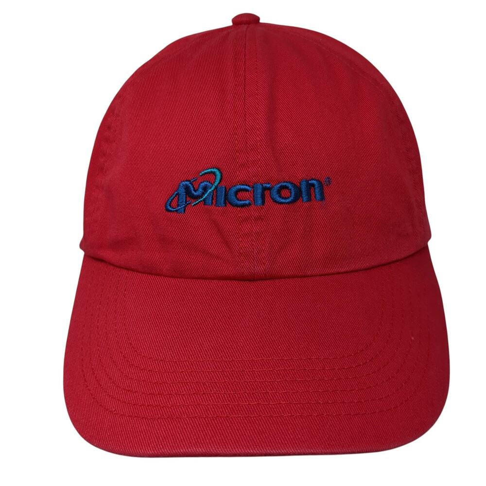 Micron Volunteer Slideback Baseball Cap Red One Size Adjustable 6 Panel Harriton